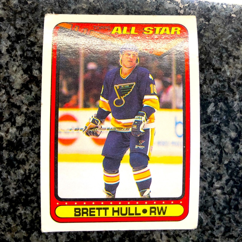 Brett Hull Topps 1990 “All Star” #195 hockey card!!